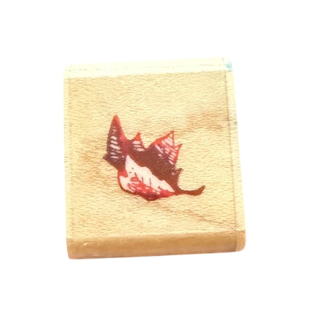 Stampendous! AA013 Single Falling Mini Leaf Rubber Stamp